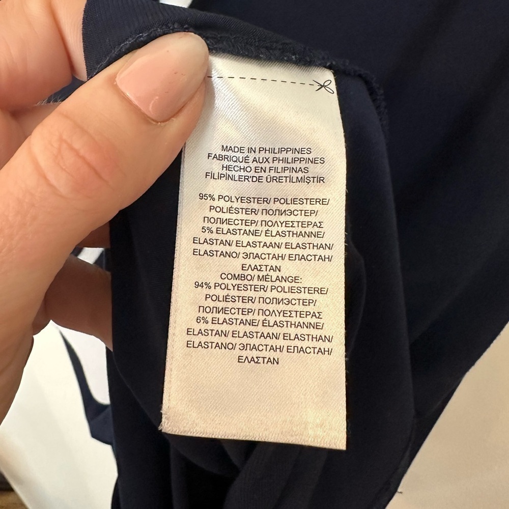 Lauren Ralph Lauren Navy Blue White Ruffle Classic Preppy Mini Dress- Size 2 - Picture 7 of 8